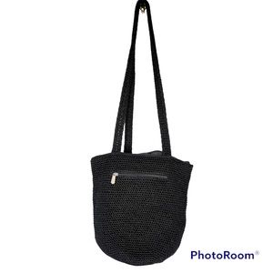 The Sak Black Crocheted Shoulder Bag